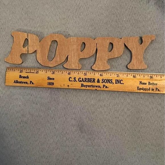 Wooden Handmade Name Carving “Poppy” 9” - Picture 3 of 3
